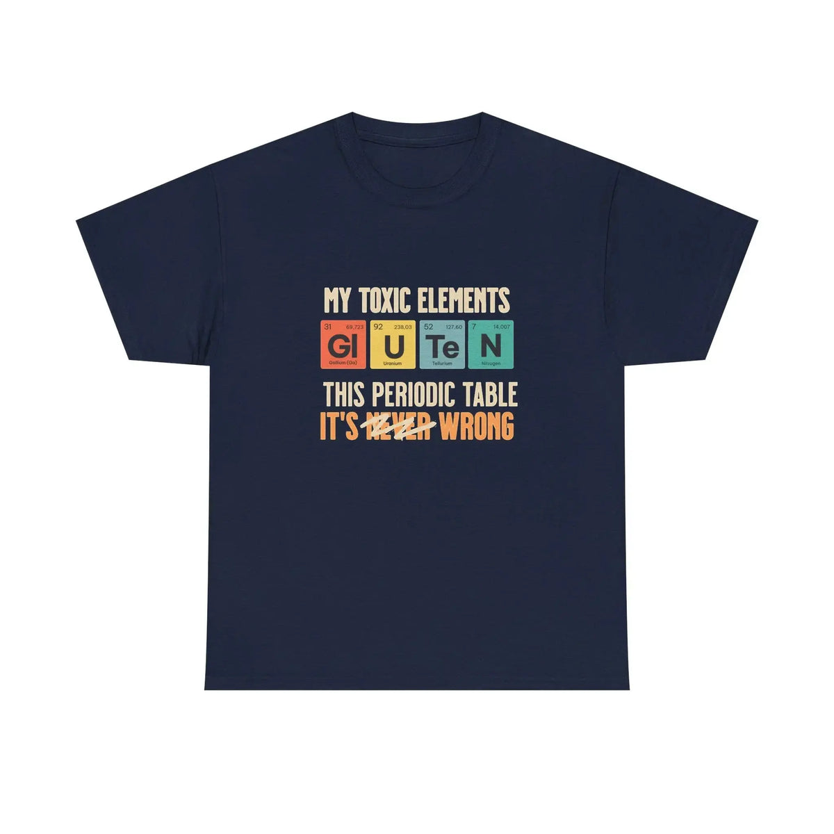 Camiseta con chiste para celiacos azul marino