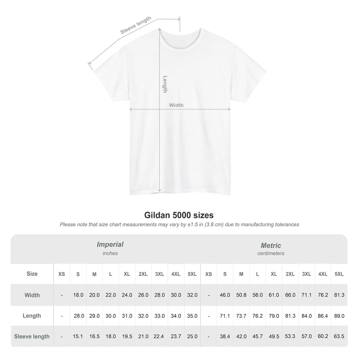 guia de tallas de camiseta toxic gluten